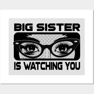 Big Sister is Watching You Comic Art Orwellian (vers 2) Posters and Art